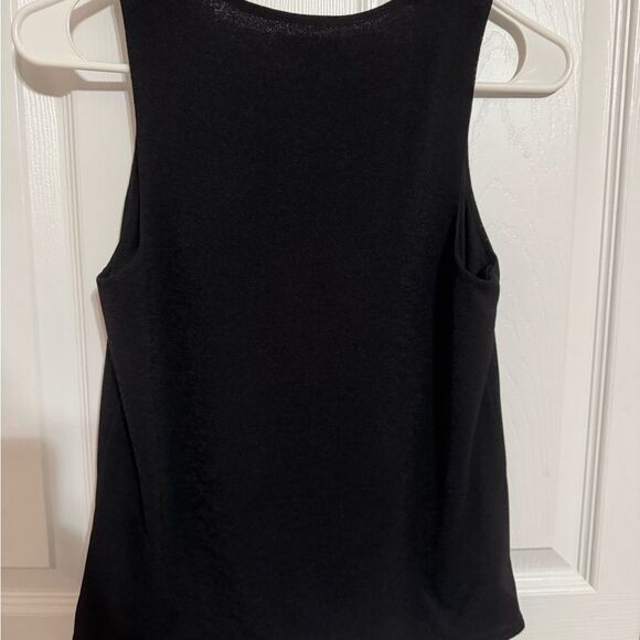 Express Black Ruched Sleeveless Tank Top | Scoop Neck | Extra Small - Picture 3 of 8
